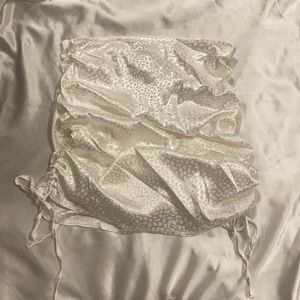 Leopard Print Mini Skirt w/ Ruched Sides (XS)